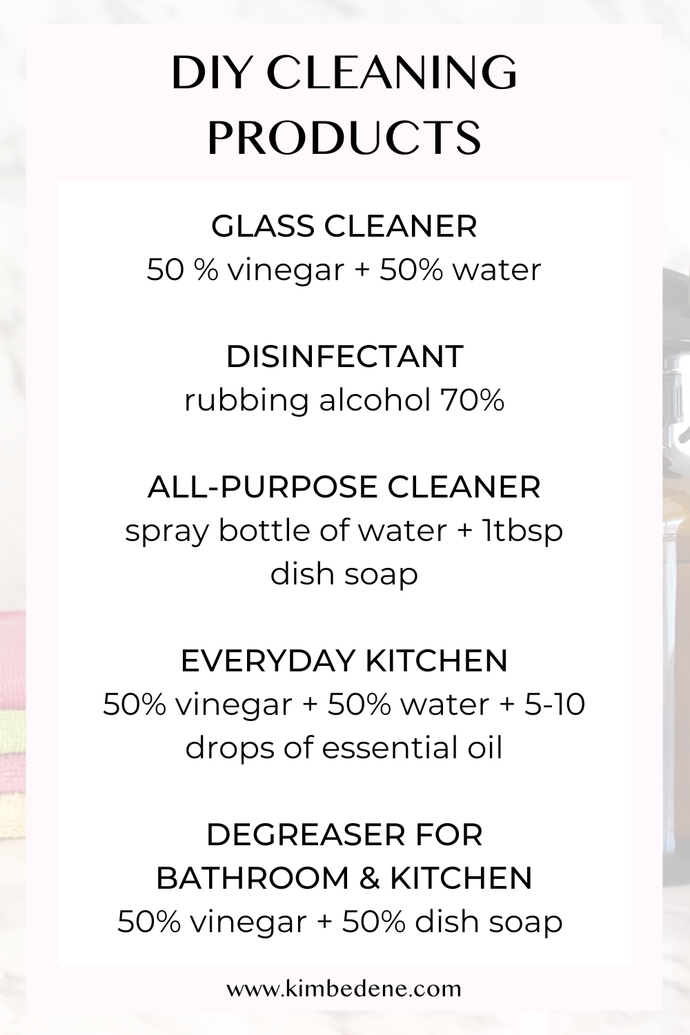 7 minimalist cleaning tips + DIY recipes - Kim Bedene