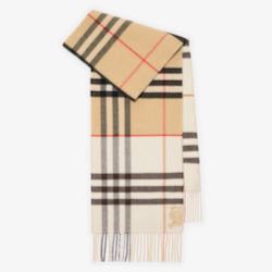 Burberry Camel White Check Scarf
